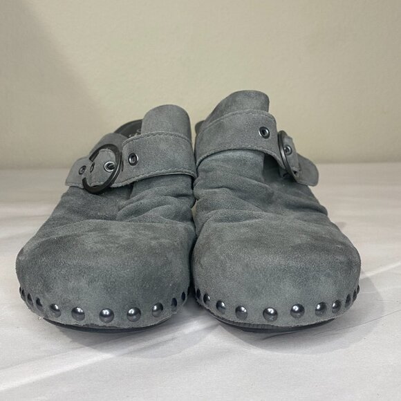 Dansko Womens Gray Nadine Suede Round Toe Slip On Studded Clog Heel Size US 9 - Picture 5 of 10